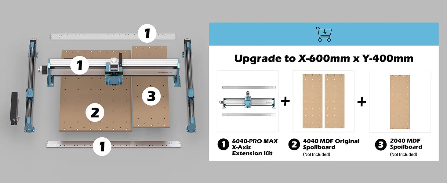 6040 XZ-Axis Extension Kit for 4040-PRO & 4040-PRO MAX CNC Router