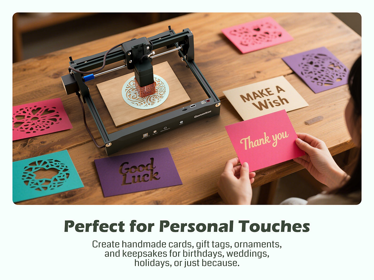 Genmitsu Kortek Laser Engraver Machine, 2.5W/5W/10W, &plusmn;0.01mm High Precision, IR Laser Compatible, Portable CNC Laser Cutter