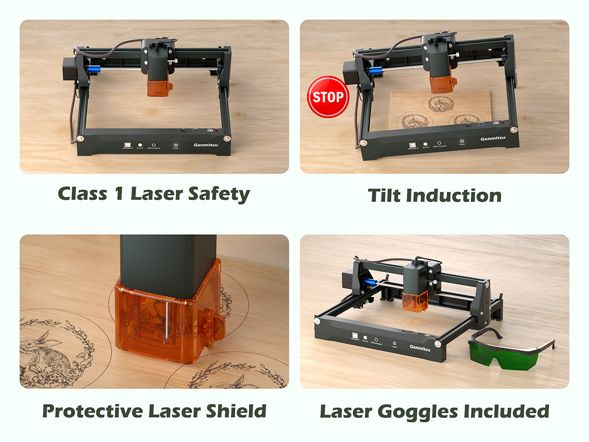 Genmitsu Kortek Laser Engraver Machine, 2.5W/5W/10W, &plusmn;0.01mm High Precision, IR Laser Compatible, Portable CNC Laser Cutter | SainSmart